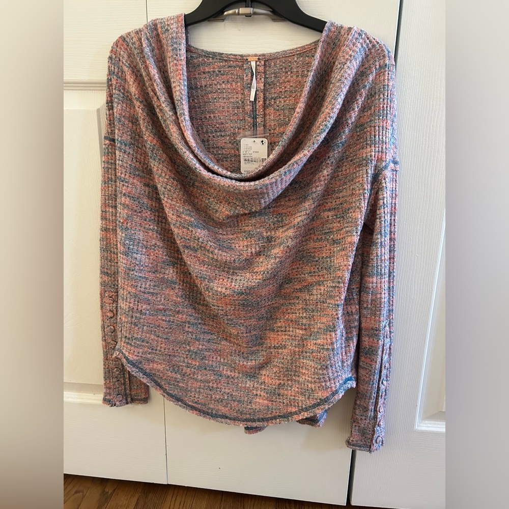 Free People Multicolor Cowl Neck Sweater